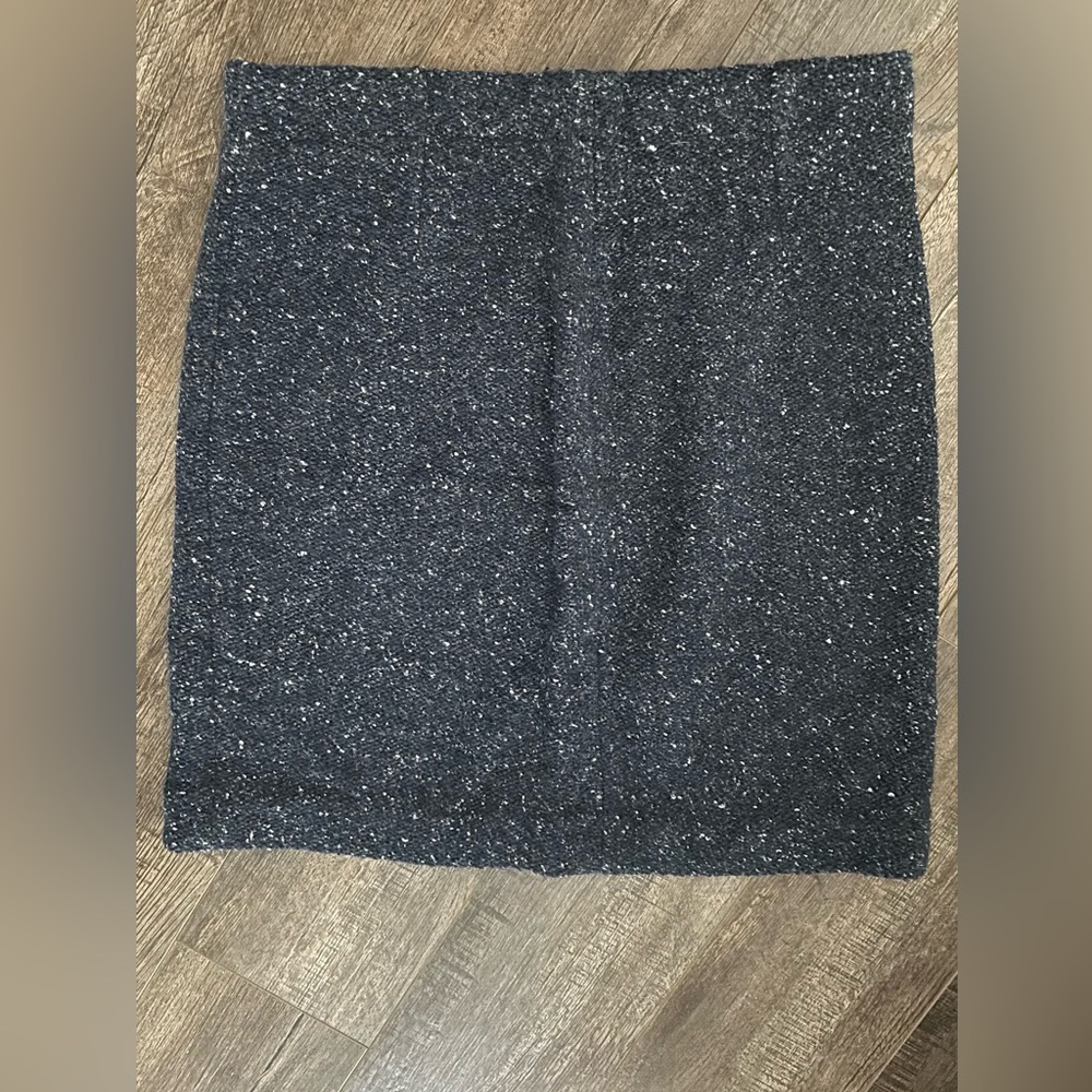 NWT Rena Rowan Black Charcoal Wool Blend Women’s Size 10 Mini Pencil Skirt